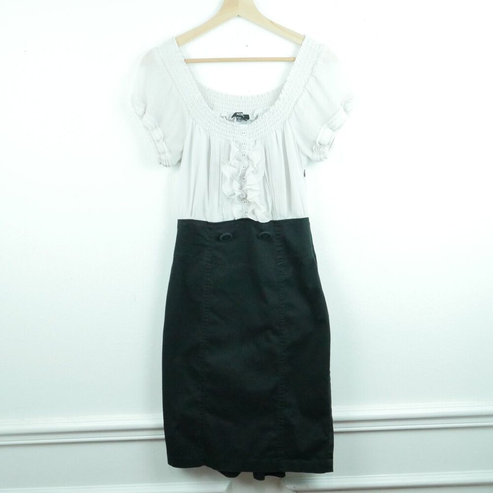 Vintage Y2K Dress Dark Academia Ruffle Feminine Twee 2010s Coquette XOXO Small